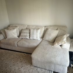 Nice Cream Sectional Furniture Set