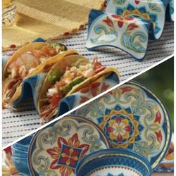 Princess house 12 pz vajilla y Taco holder