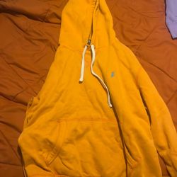 Polo Hoodie Orange Blue Logo 