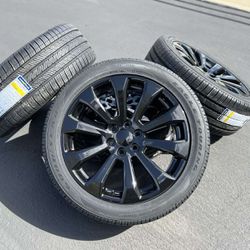 2023 Black 22” Wheels Rims Chevy Tahoe GMC Sierra Cadillac Escalade
