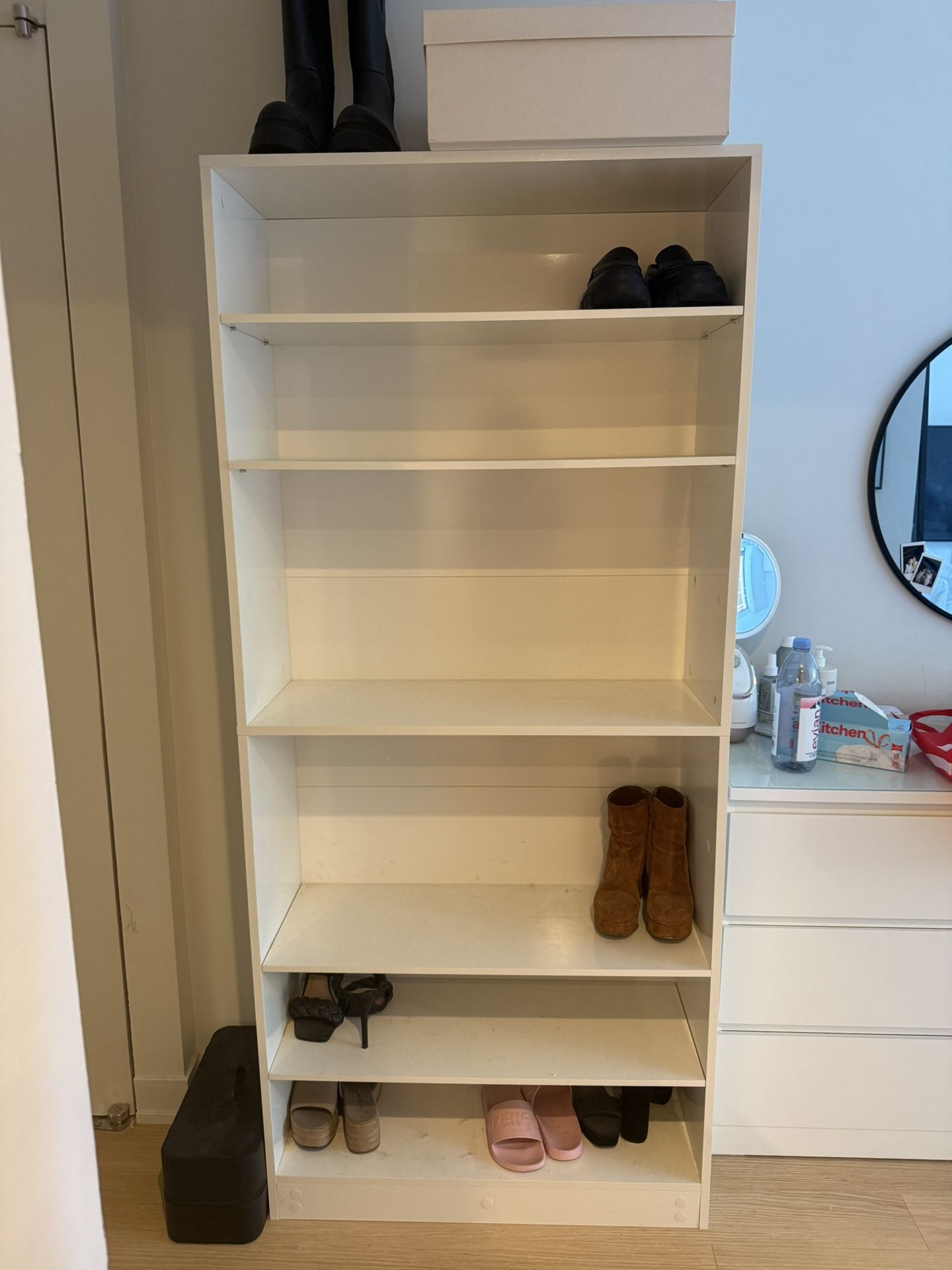 White bookshelf