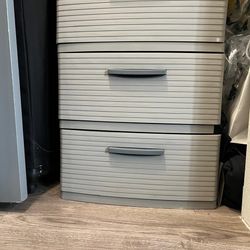 3 Drawer Wide Tower Light Gray