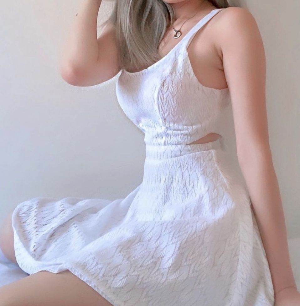 Bethany Mota White Dress Sundress Large Size