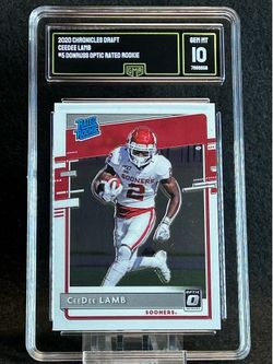 2020 Chronicles Draft ✨ Ceedee Lamb ✨ Donruss Optic Rated Rookie GMA 10 💎 Mint - Dallas Cowboys