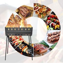 MHH Charcoal Grill For 8 Skewers Portable 