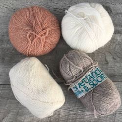 Lot of 4 Assorted Colors Shetland Wool