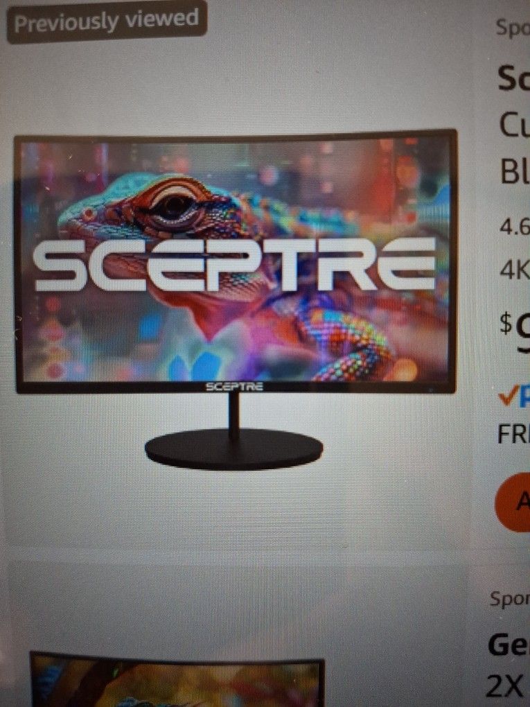2 Sceptre Curved LED monitors Built In Speakers Brand New