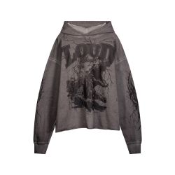 Rolling loud miami 24 lock jaw cement crop hoodie