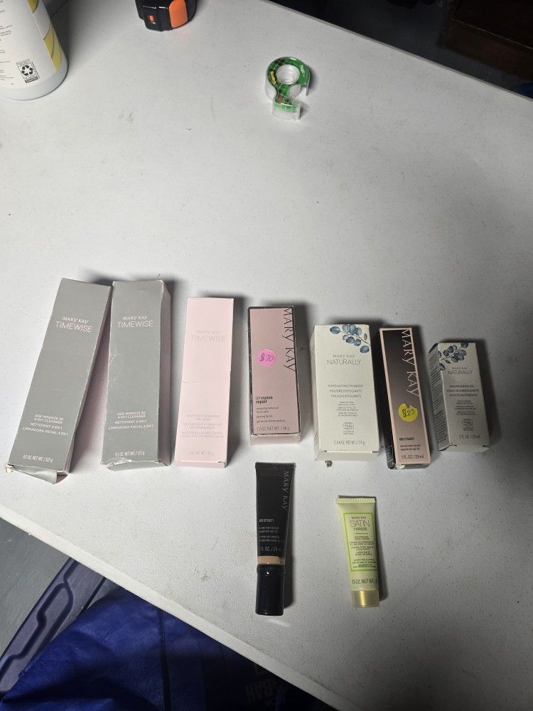 Mary Kay Skincare & Makeup Lot – TimeWise, Naturally, CC Cream, Satin Hands – 9 Items