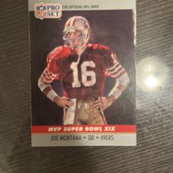 Joe Montana Super Bowl XIX MVP Card 1990