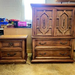 SOLID WOOD ARMOIRE DRESSER AND NIGHTSTAND (Delivery Available)
