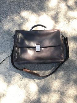 Calvin Klein brown leather briefcase