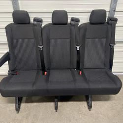 2015-2025 Ford Transit 2nd Row Seat Black Cloth 55" Inch Triple Seat