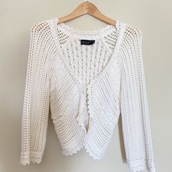 White Crochet Jacket