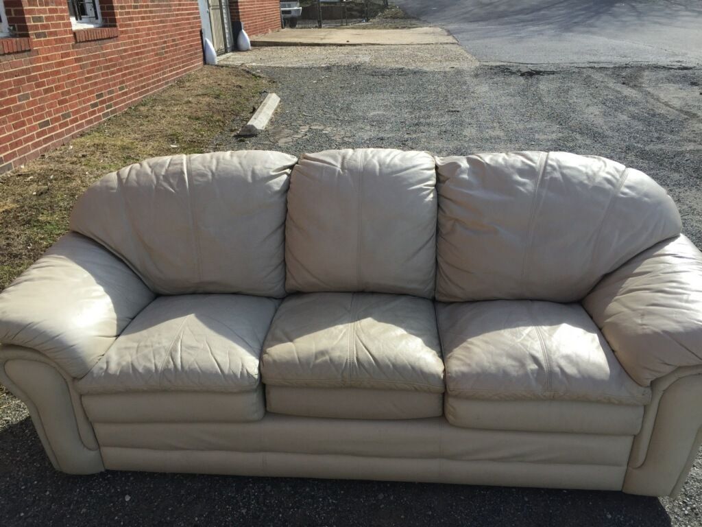 Solid leather couch