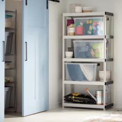 5-Tier Easy Assembly Multi-purpose Plastic Garage Storage Shelving