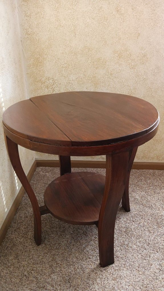 Vintage Beautiful Mahogany Rich Tone Wood Table 23"W X 24"H only.  See Our Other Great Vintage Art Antiques Vintage Jewelry Sports Beer Sign Collectib