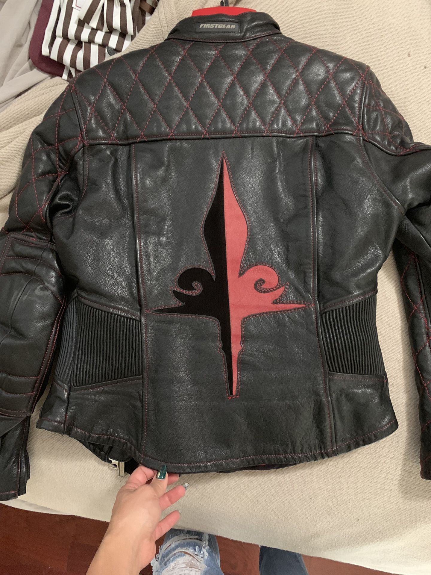 Women leather motorcycle jacket SM