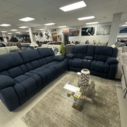 STORE CLOSING* Sofa And Love Living Room Set With Recliners On Clearance For Only $899