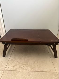 Adjustable and Foldable Wood Bed Table