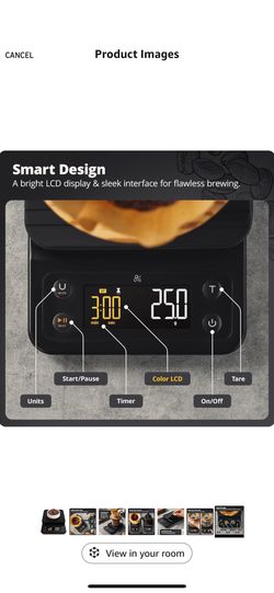  Goods Visit the Store 4.4 * * (2,050) Greater Goods Digital Coffee Scale with Timer - Accurate 0.1g Precision, Multi-Color Display, Waterproof & Heat