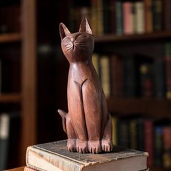Tall Wooden Cat