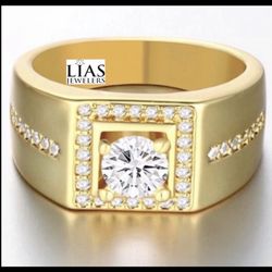 New 18k Yellow Gold Men Wedding Ring 