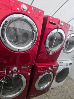 Lg Washer And Dryer Set Electric Electric red  30-day Warranty
