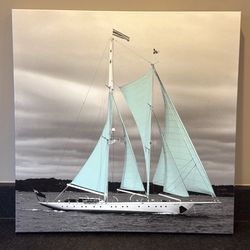 24x24 Canvas Sailboat Art 