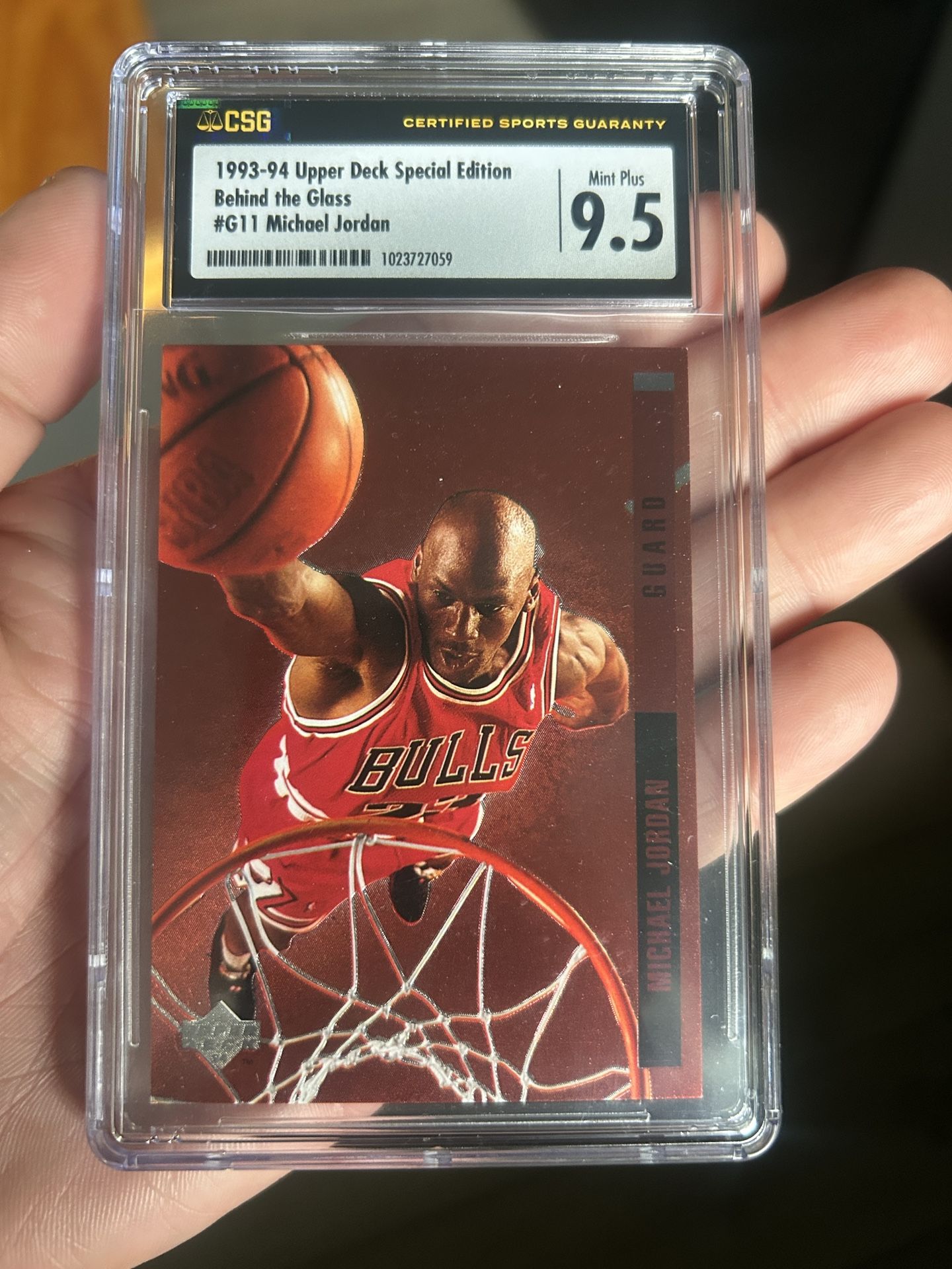 1993-94 Upper Deck Special Edition Michael Jordan Behind The Glass G11 Red Foil RARE!! CSG 9.5 Mint