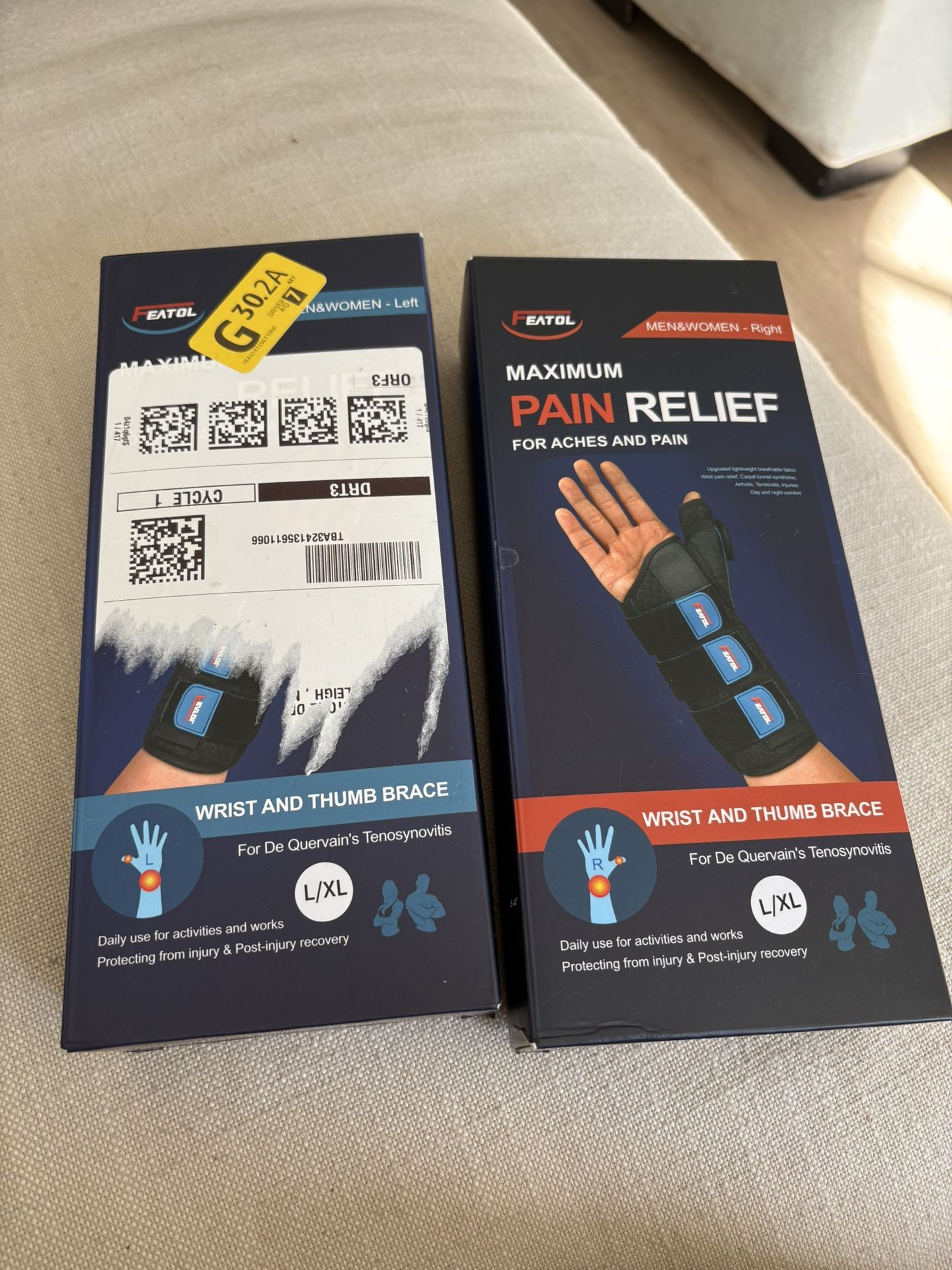 Featol Left And Right L/XL Wrist Braces Unisex