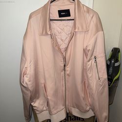 Men’s Pink Varsity Bomber Jacket