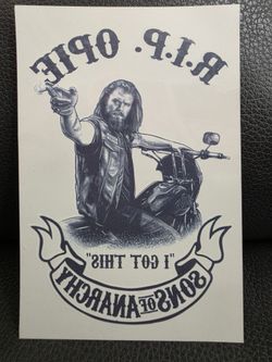 Sons of Anarchy Season 5 - RIP Opie "I Got This" -  4"x6" Temp Tattoo - SDCC 2013 Exclusive