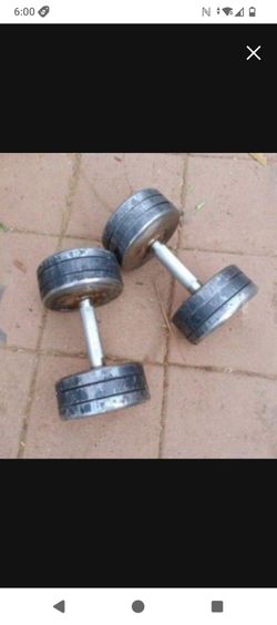 2x70lb dumbbells