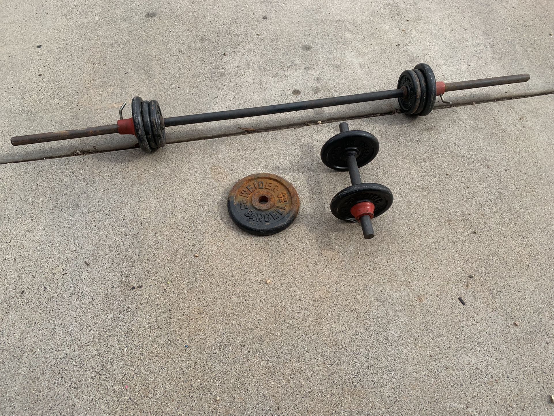 Weider Adjustable Weight Bar & Barbell Set (42lbs Weight Plates)