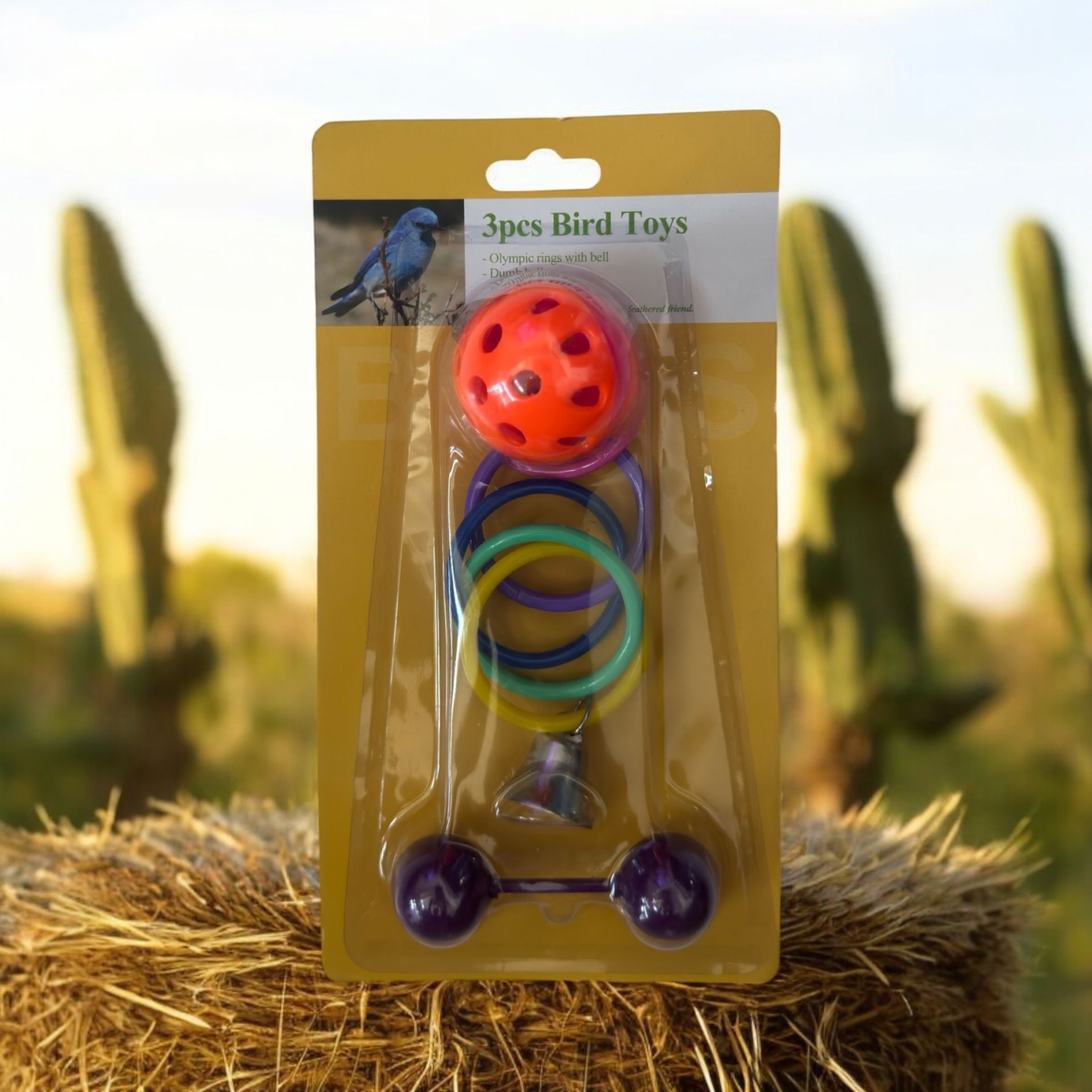 3-piece Bird Toy Set - Number 3: Engaging and colorful fun for your feathered fr