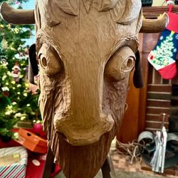 Unique Folk Art Rocking Buffalo – Hobo Art Piece
