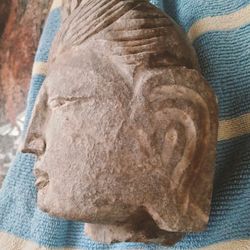 Very Old Goddess Asian Sculpture - Original 