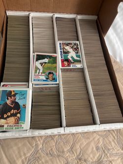 Big Box of 1 9 8 2, 1. 9 8 3, and 1 9 8 4 Topps baseball cards with lots of stars
