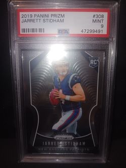 2019 PANINI PRIZM JARRETT STIDHAM ROOKIE PSA #308 MINT 9 CARD 