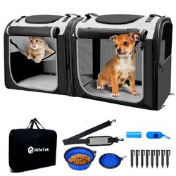 AlfaTok Cat Carrier Soft Sided Dog Carrier, Large Cat Carrier For Large Medium Or 2 Small Cats, Portable Cat Travel Carrier, Large Cat Cage Crate Kenn