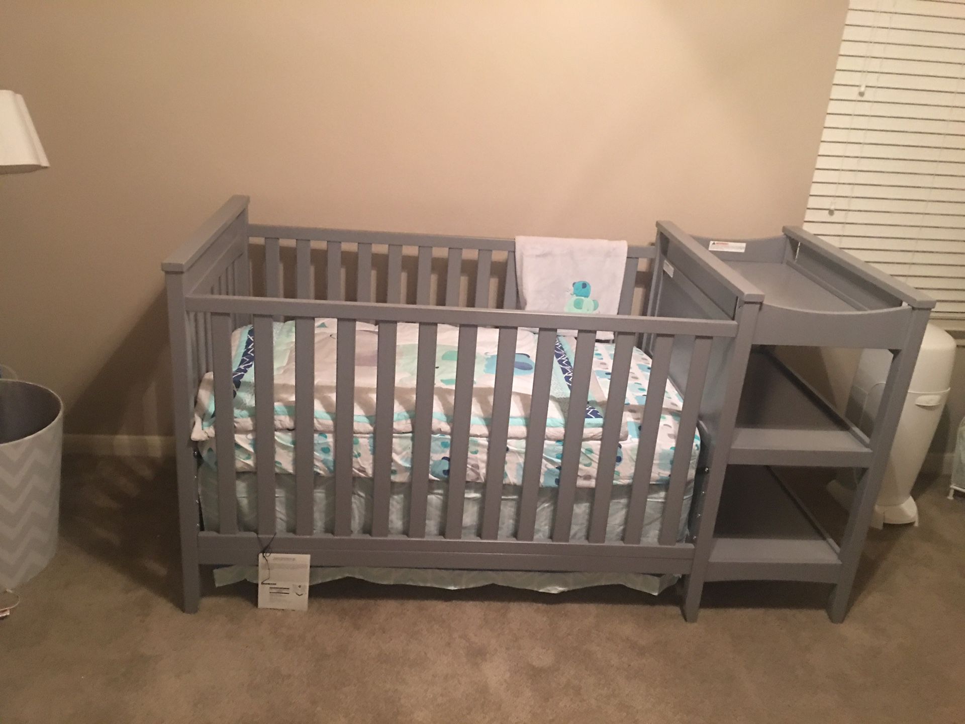 Baby crib and changing table