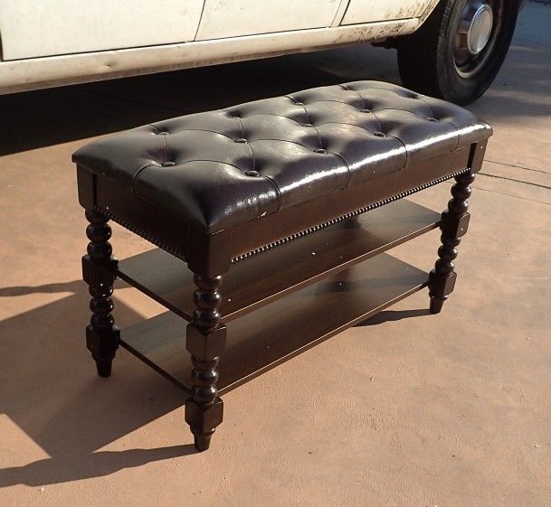 Elegant Entryway Bench Shoe Storage Carved Legs