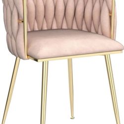 Velvet Pink Dining Chairs With Gold Legs