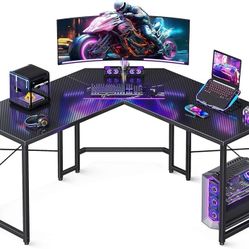 L Shaped Gaming Desk, Corner Desk Gaming Table for Home Office, Computer Desk Sturdy Writing Workstation for Small Space, Easy to Assemble, 51 inch, C