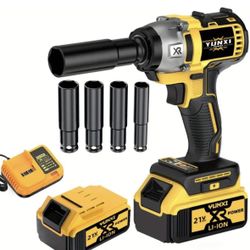21V wireless impact wrench wireless drilling tool kit, brushless electric impact gun drill bit (1 battery+practical accessories)