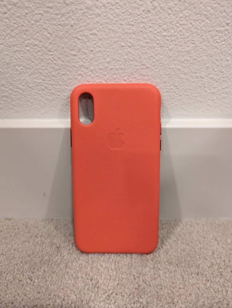 Brand New Genuine Apple iPhone XS Leather Phone Case Salmon Color