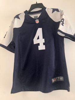 NWOT Cowboys Dak Prescott Youth Size Large 14/16 Throwback NAVY Nike Football Jersey