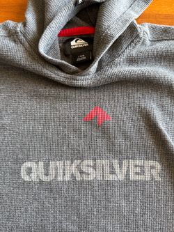 Quiksilver Gray Thermal Hoodie Size L 14/16