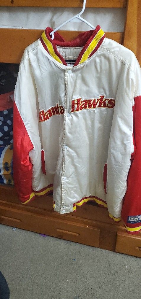 Vintage Hardwood Classics Atlanta Hawks Satin Bomber Jacket